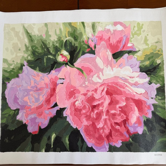Floral Canvas Art with Pink Peonies 16x20
